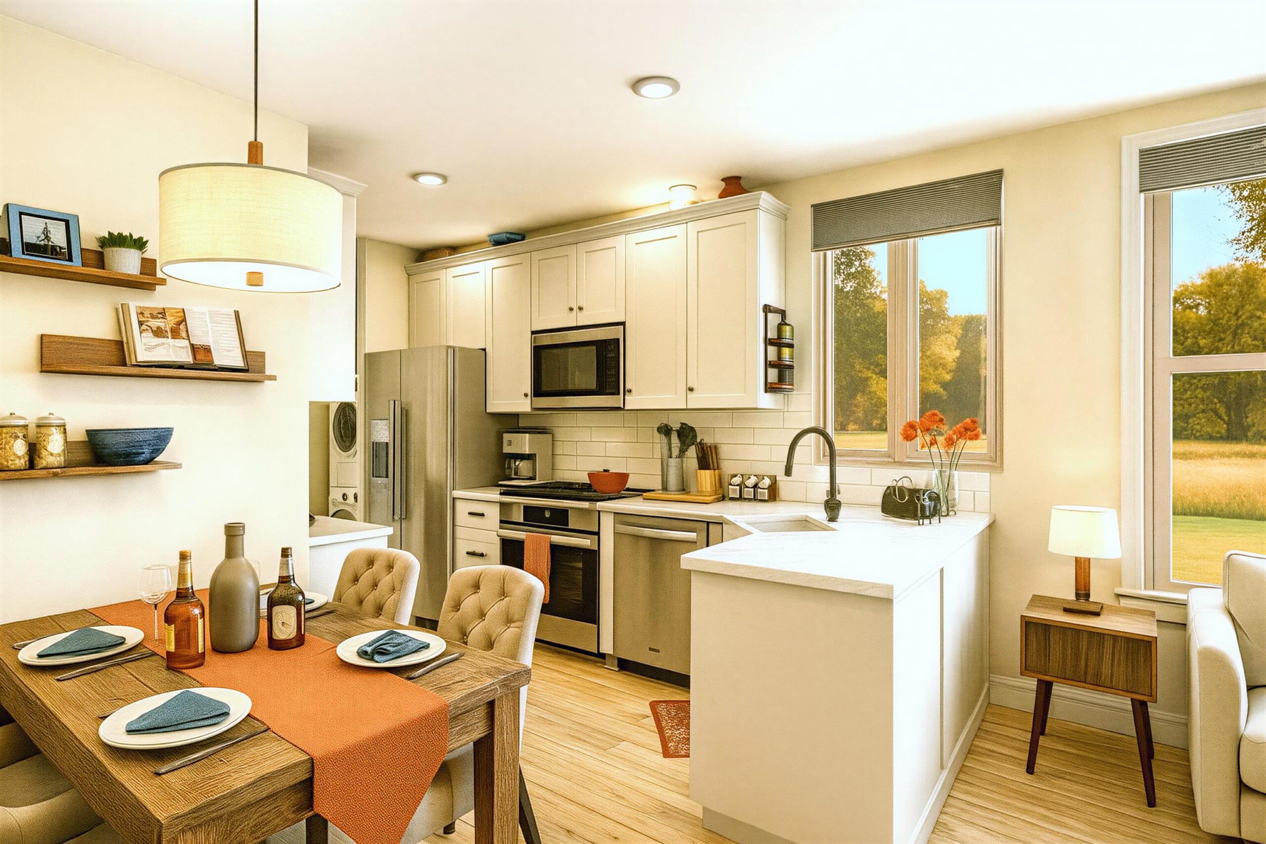 2 Bedroom Tiny Home ADU • Kitchen and Nook scaled Kitchen and Nook scaled