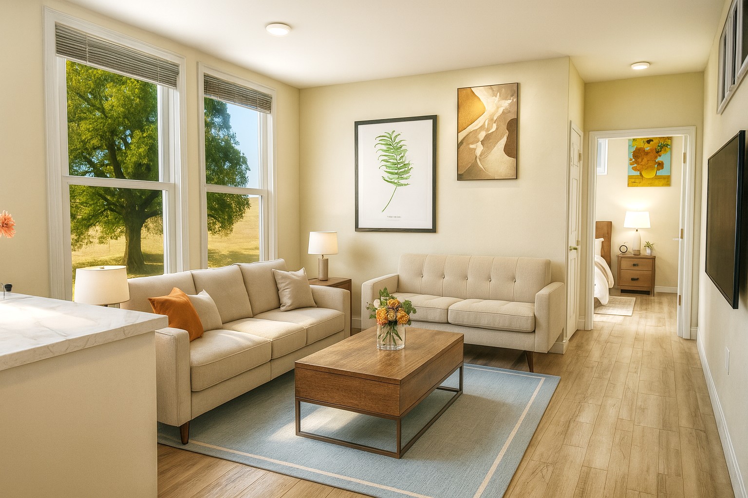 2 Bedroom Tiny Home ADU • Living Room Living Room