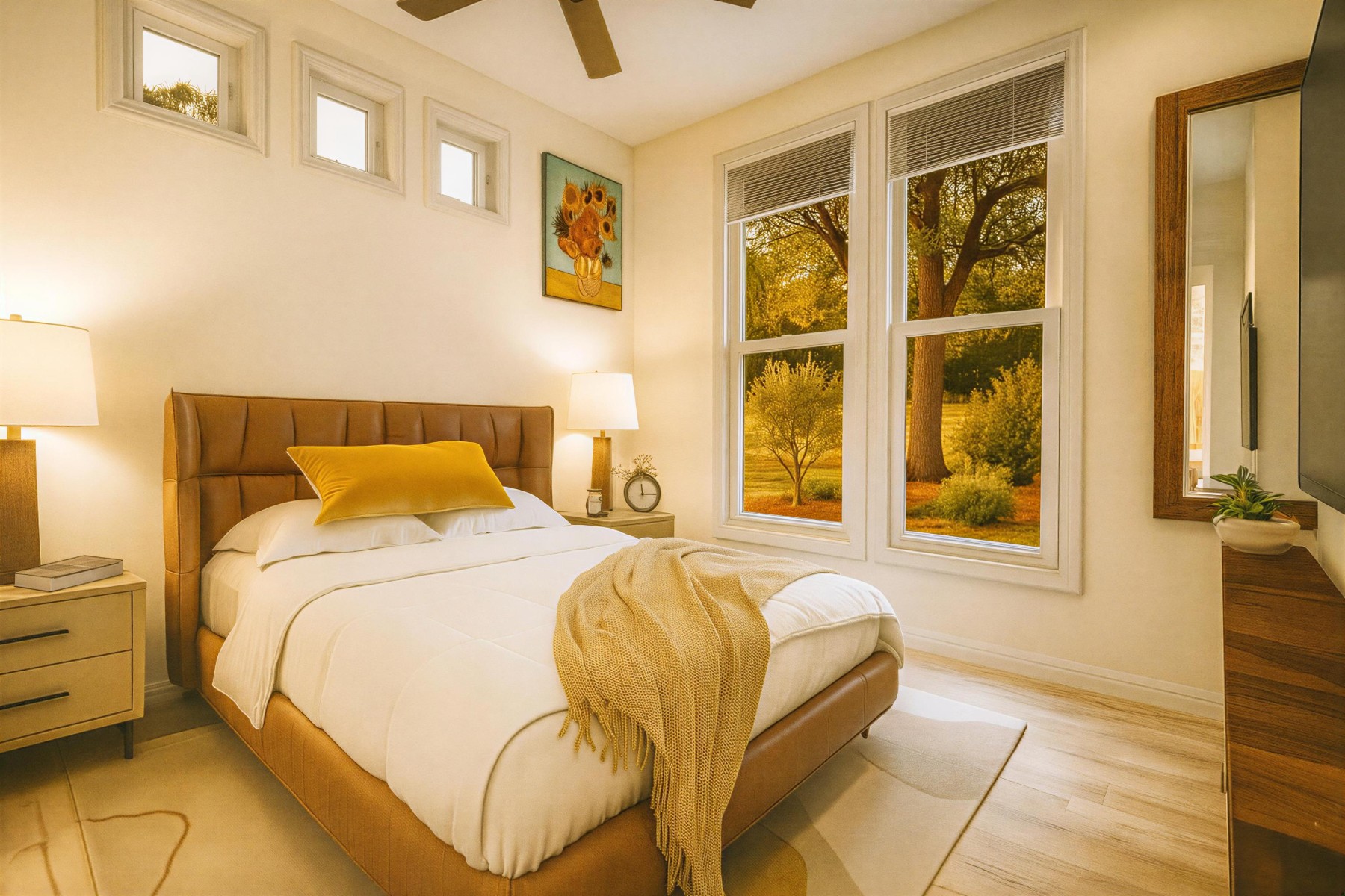 2 Bedroom Tiny Home ADU • Second Bedroom cozy evening 1800 Second Bedroom cozy evening 1800