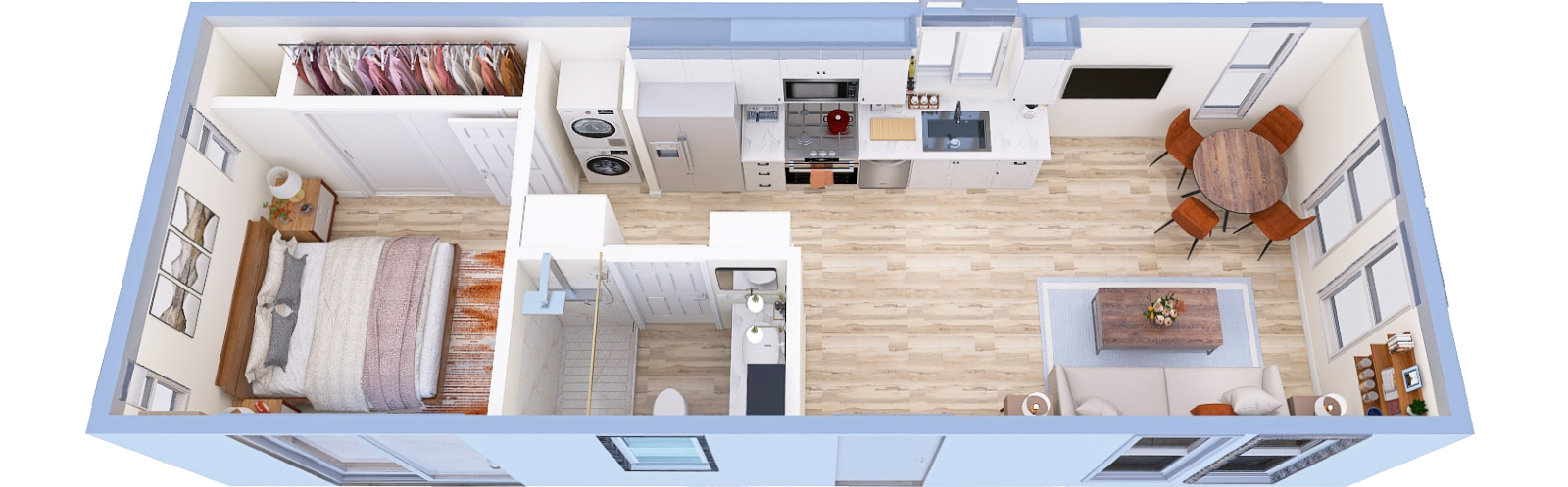 1 BR Tiny Home Floorplan 1