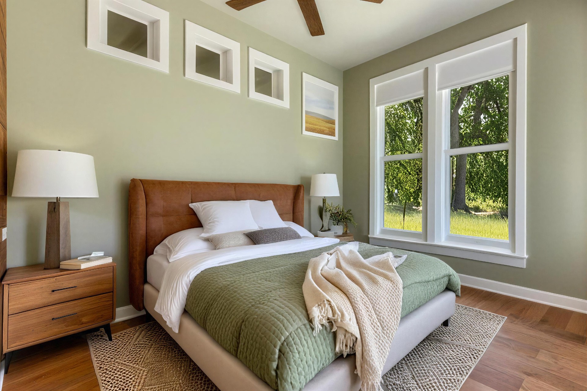 2 Bedroom Tiny Home ADU • 2nd Bedroom in Soft Green 2nd Bedroom in Soft Green